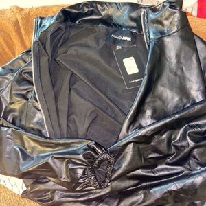 Faux Leather Bomber Jacket